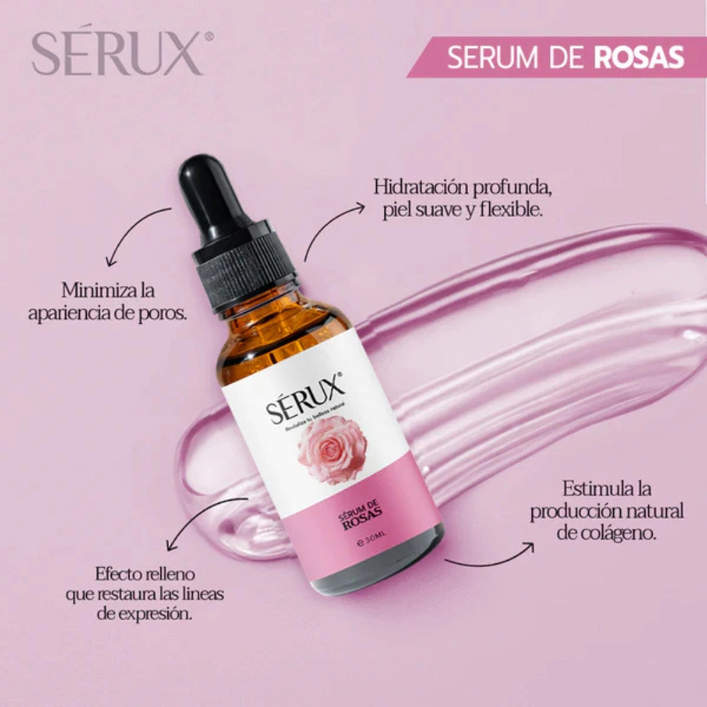 Serux® Serum de Rosas Facial – Juventud, frescura y firmeza en cada gota