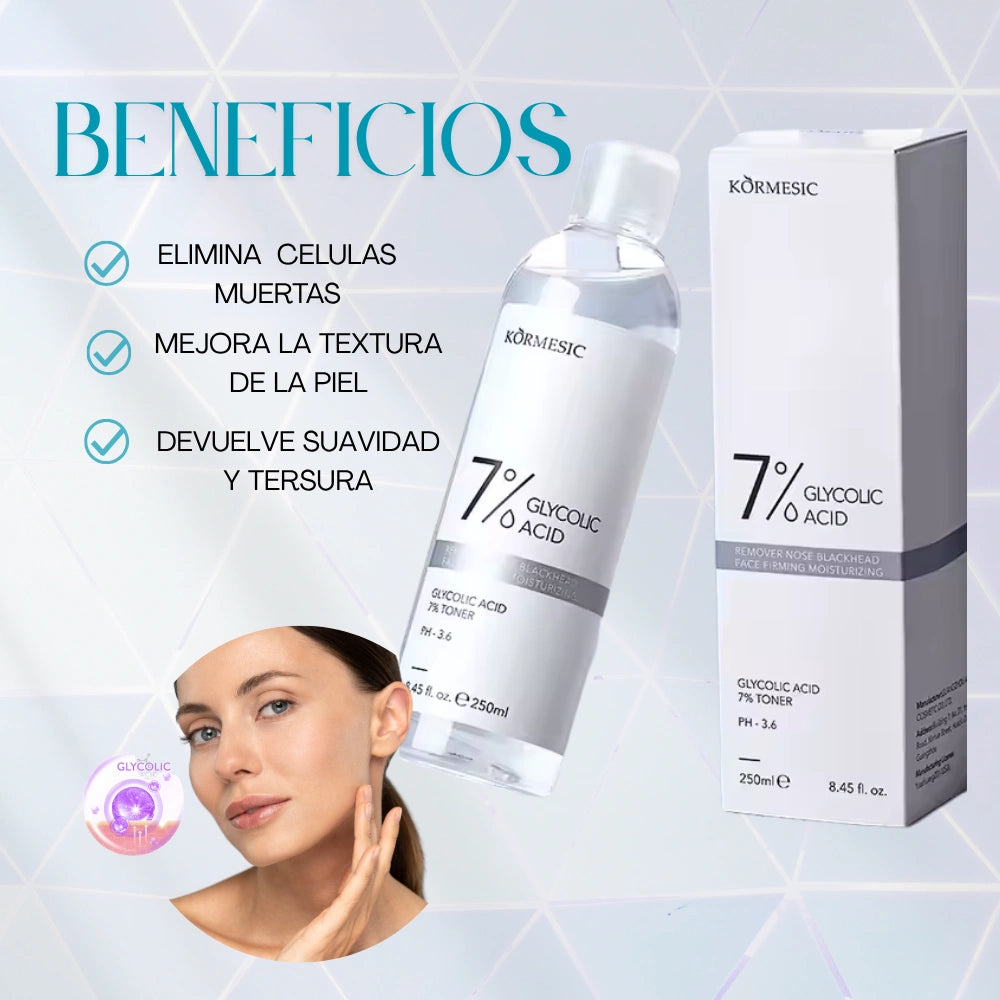 GlowDerm®️ – Tónico Hidratante Antiedad con Ácido Glicólico