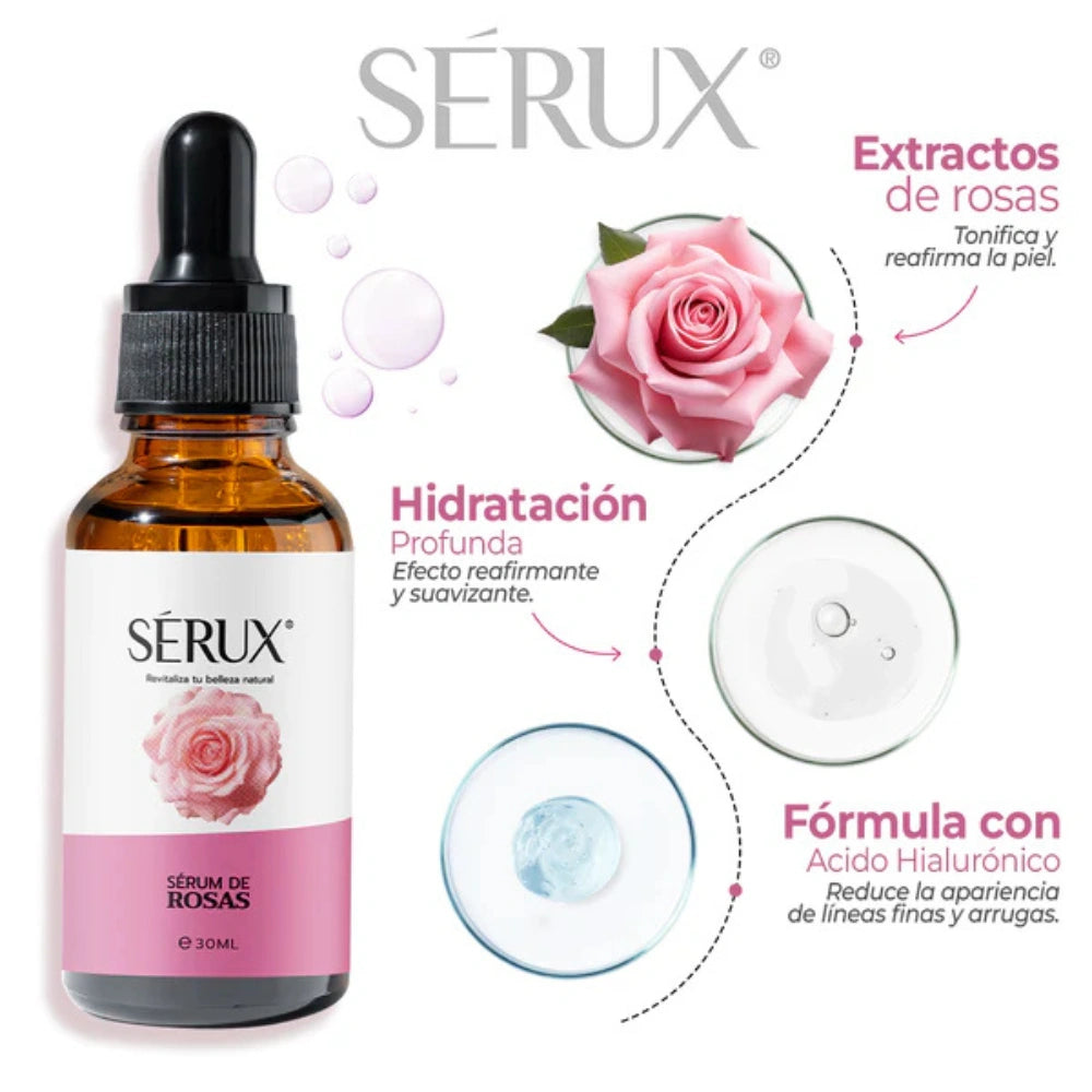 Serux® Serum de Rosas Facial – Juventud, frescura y firmeza en cada gota