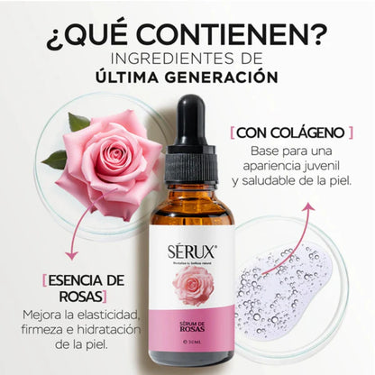 Serux® Serum de Rosas Facial – Juventud, frescura y firmeza en cada gota